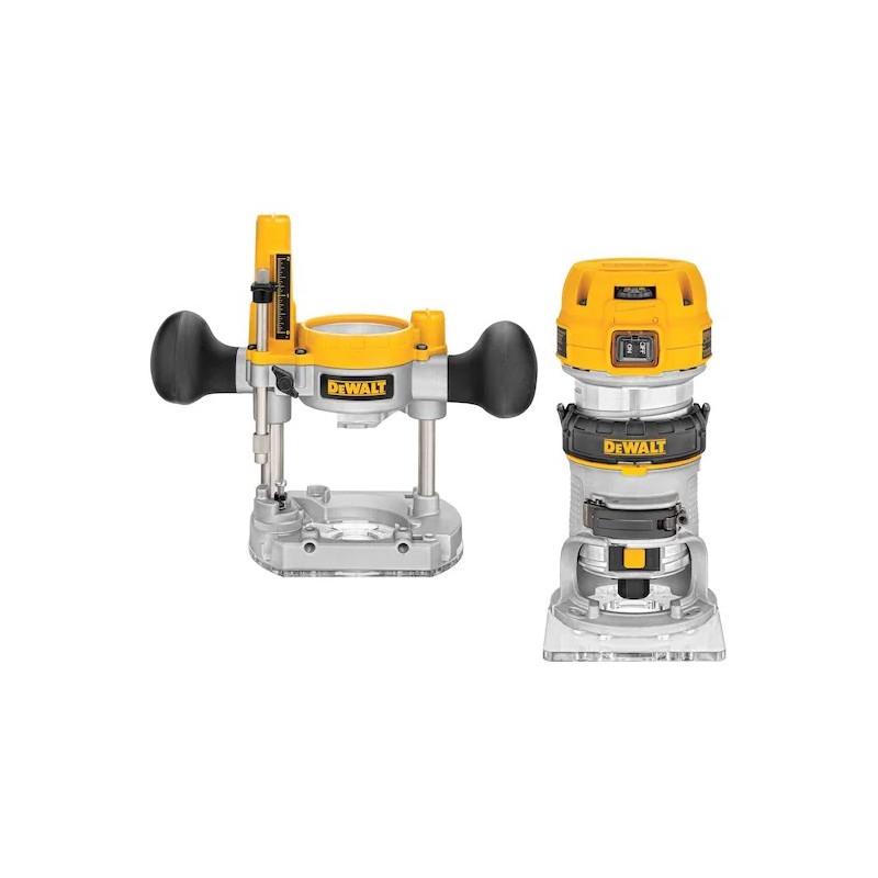 D26204K-QS 900W 8mm ( 1/4" ) Premium Plunge & Fixed Base Router Combination